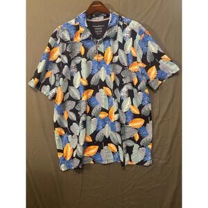 Tommy‎ Bahama IslandZone Mens XXXL Tropical Leaf Floral Print Polo Shirt golf